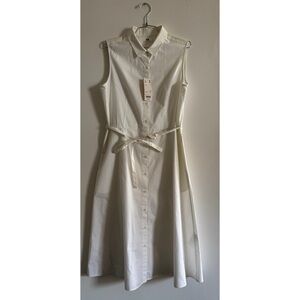 NWT Uniqlo  White Button-Down Dress
